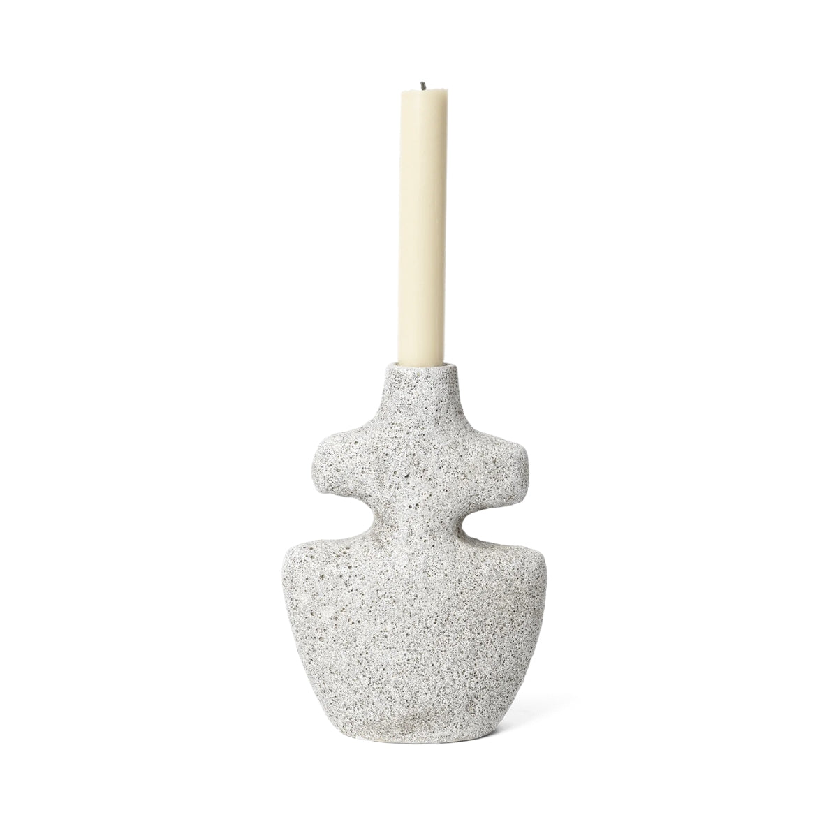 Yara Candle Holder Medium Grey Pumice - ferm LIVING