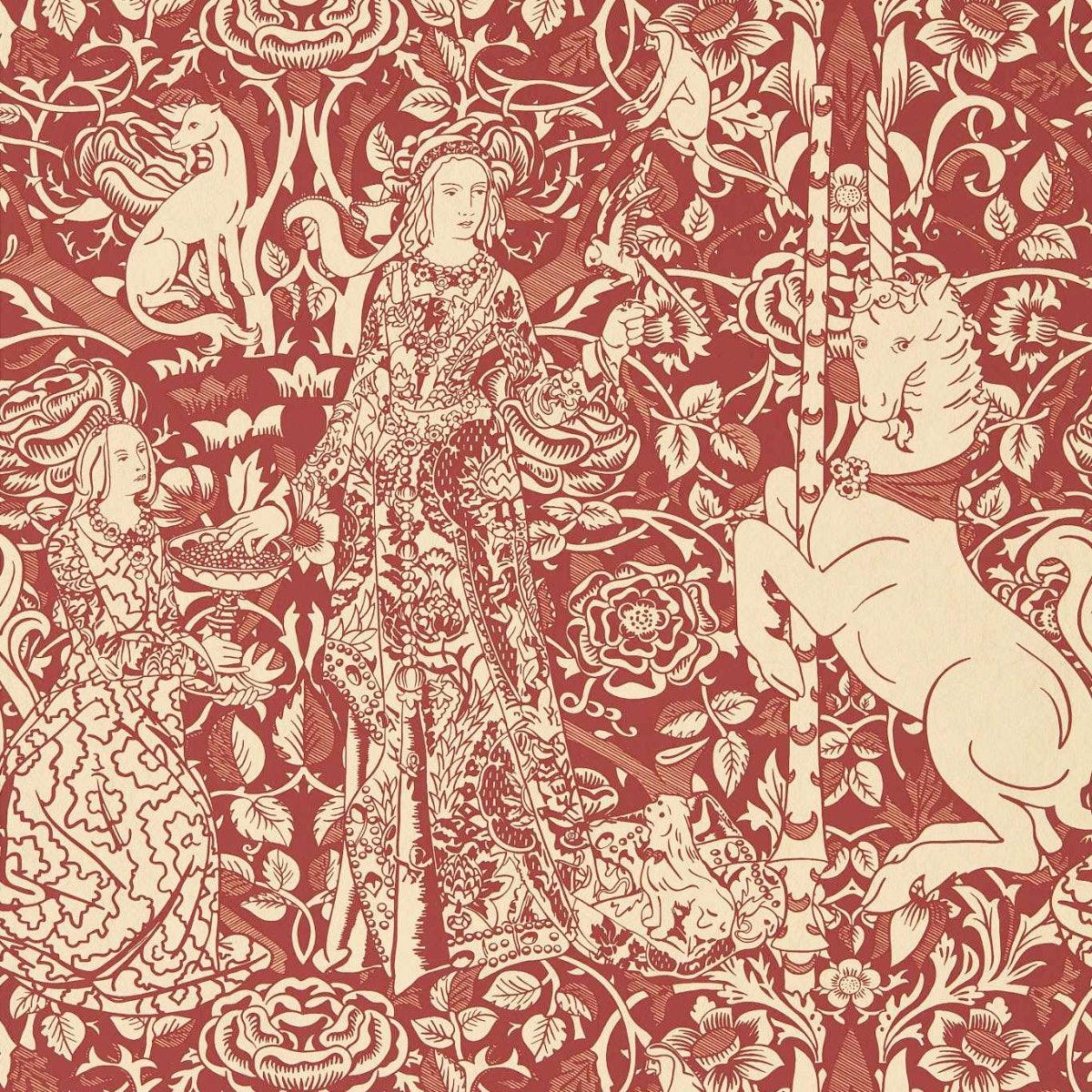 Sanderson x Giles Deacon &#39;Aurelia&#39;s Grail - Madder/Parchment&#39; Wallpaper