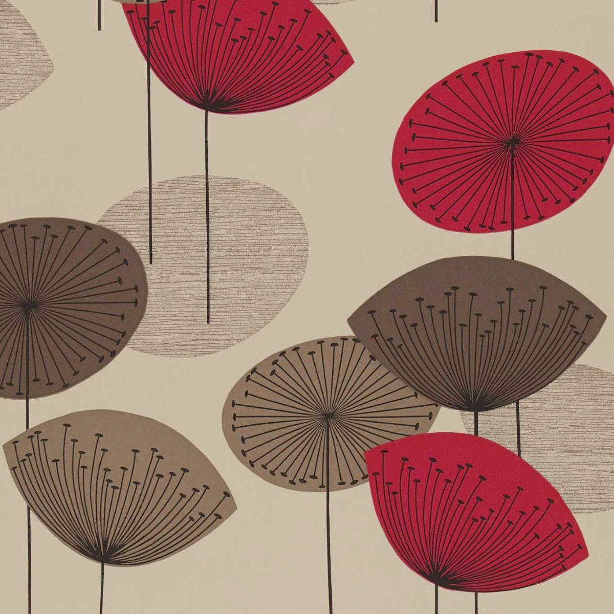 Sanderson &#39;Dandelion Clocks - Red&#39; Wallpaper