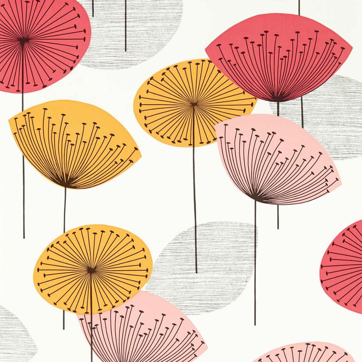 Sanderson &#39;Dandelion Clocks - Coral&#39; Wallpaper