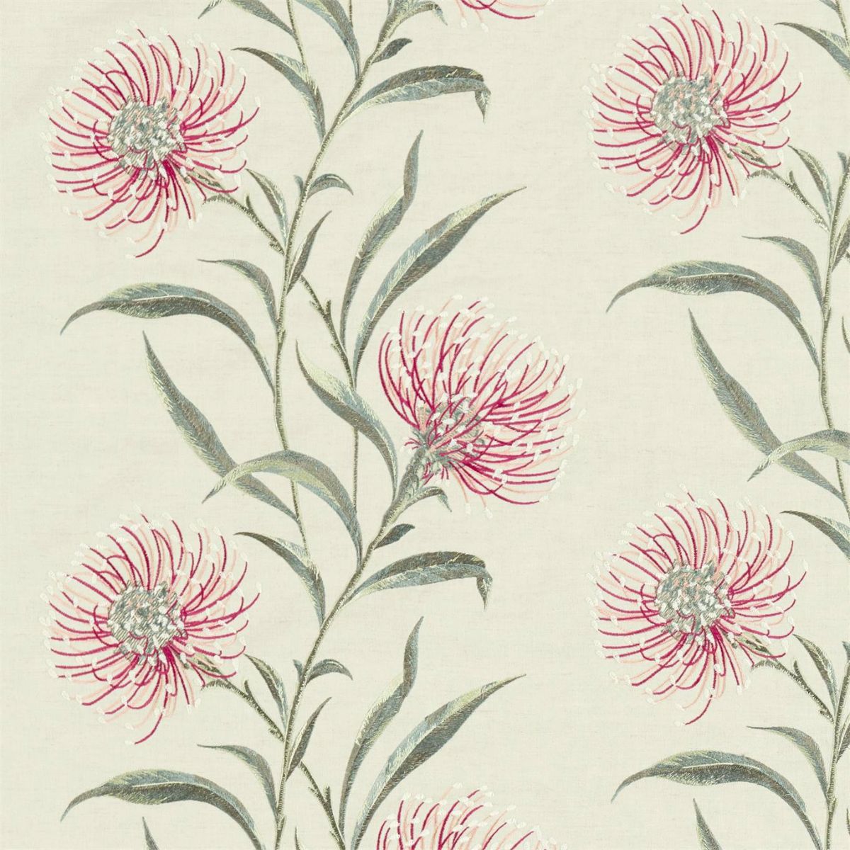 Sanderson &#39;Catherinae Embroidery - Fuchsia&#39; Fabric