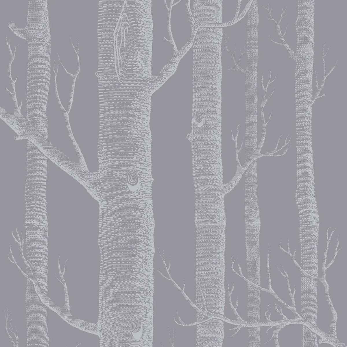 Cole &amp; Son &#39;Woods - White on Lilac Grey&#39; Wallpaper