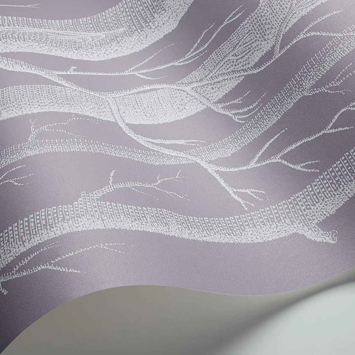 Cole &amp; Son &#39;Woods - White on Lilac Grey&#39; Wallpaper
