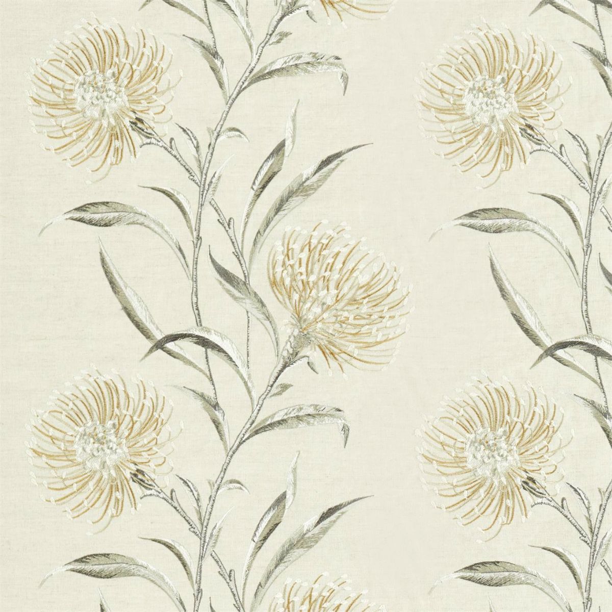 Sanderson &#39;Catherinae Embroidery - Hay&#39; Fabric