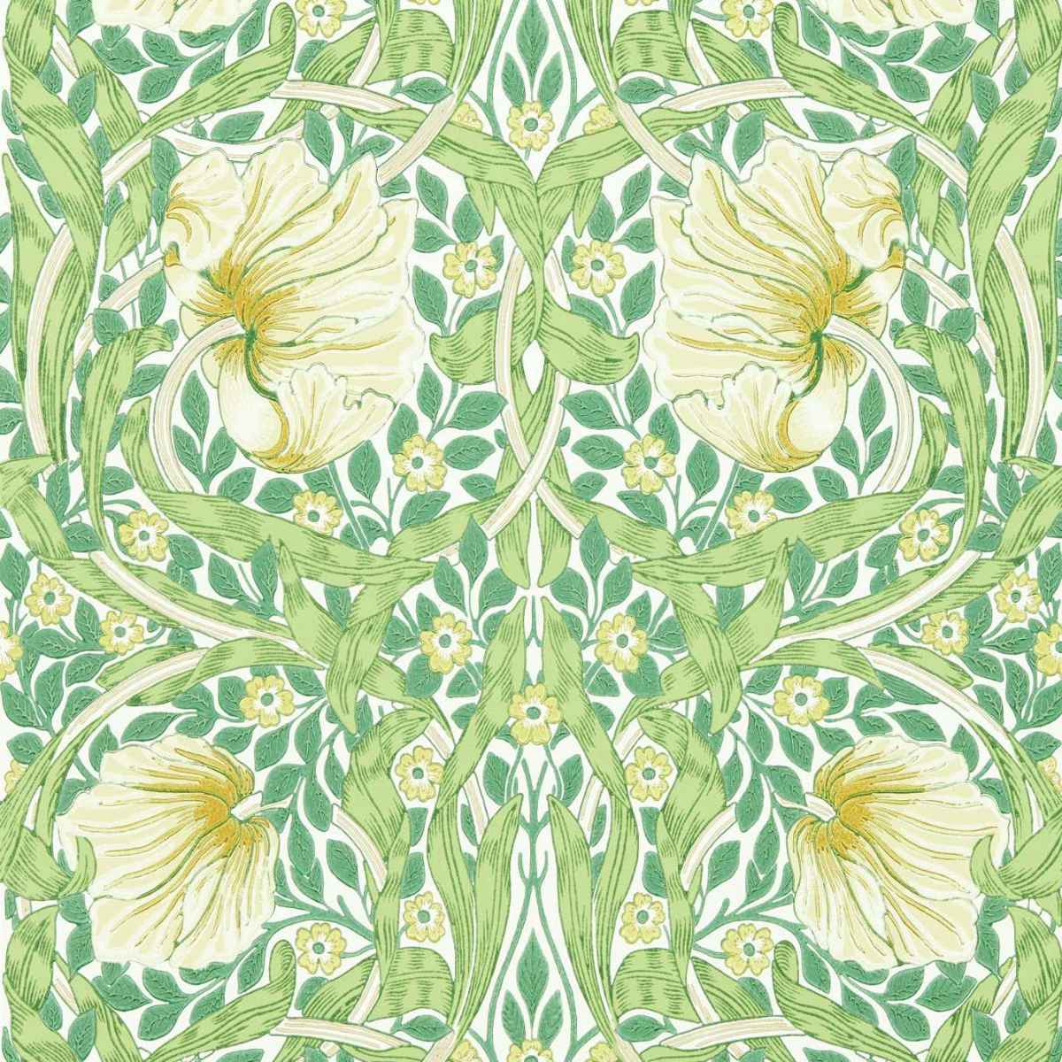 Morris &amp; Co &#39;Pimpernel - Weld/Leaf Green&#39; Wallpaper