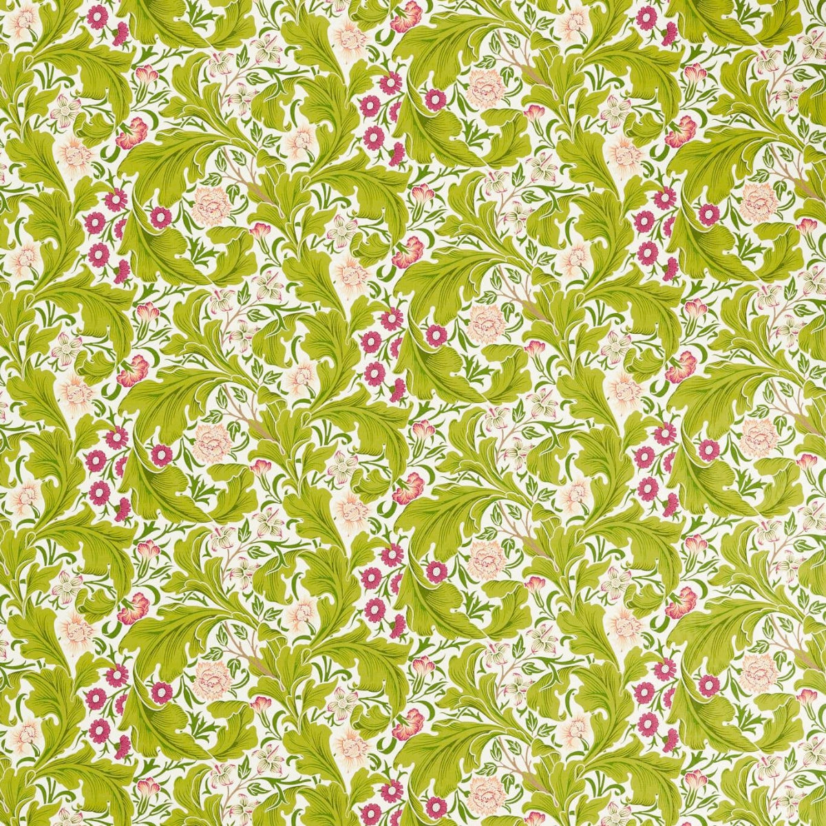 Morris &amp; Co &#39;Leicester - Sour Green/Plum&#39; Fabric