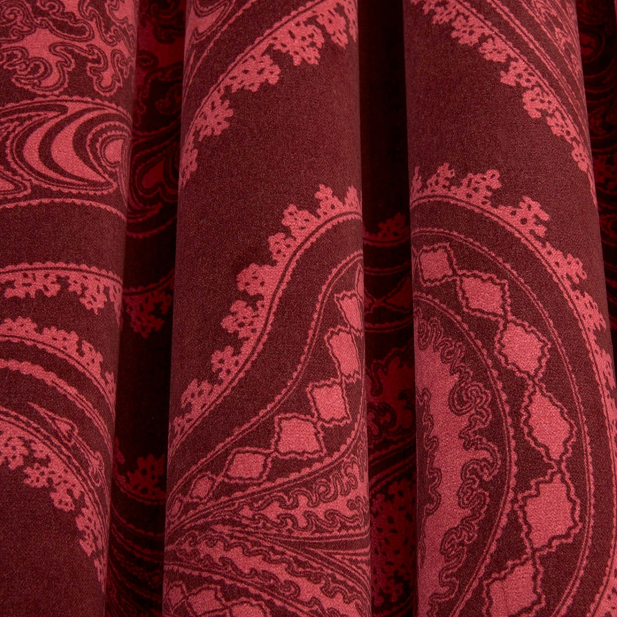 Cole &amp; Son &#39;Rajpur Velvet - Rose on Dark Crimson&#39; Fabric