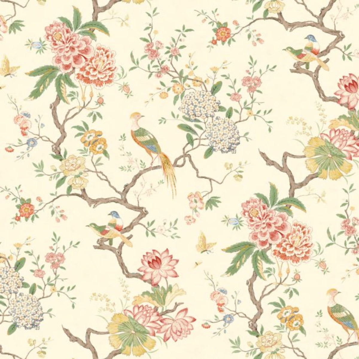 GP&amp;J Baker &#39;Oriental Bird - Blossom&#39; Wallpaper