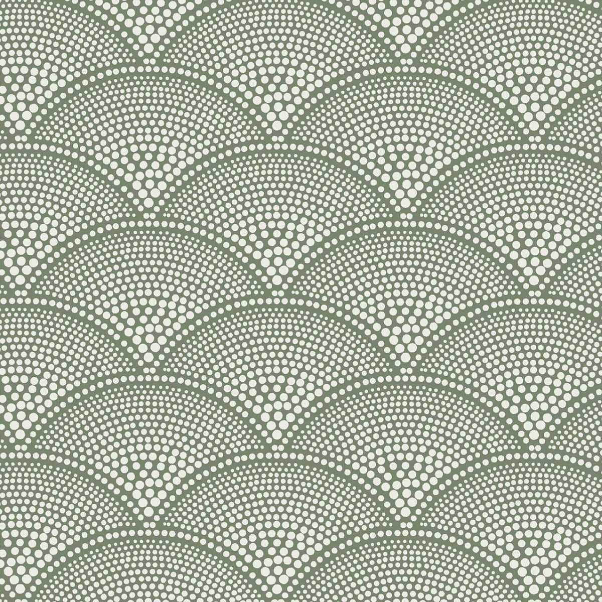 Cole &amp; Son &#39;Feather Fan Jacquard - Cream on Olive Green&#39; Fabric