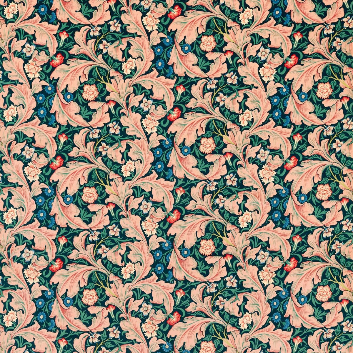 Morris &amp; Co &#39;Leicester - Cosmo Pink/Indigo&#39; Fabric