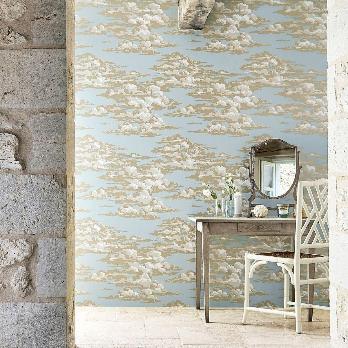 Sanderson &#39;Silvi Clouds - English Blue&#39; Wallpaper