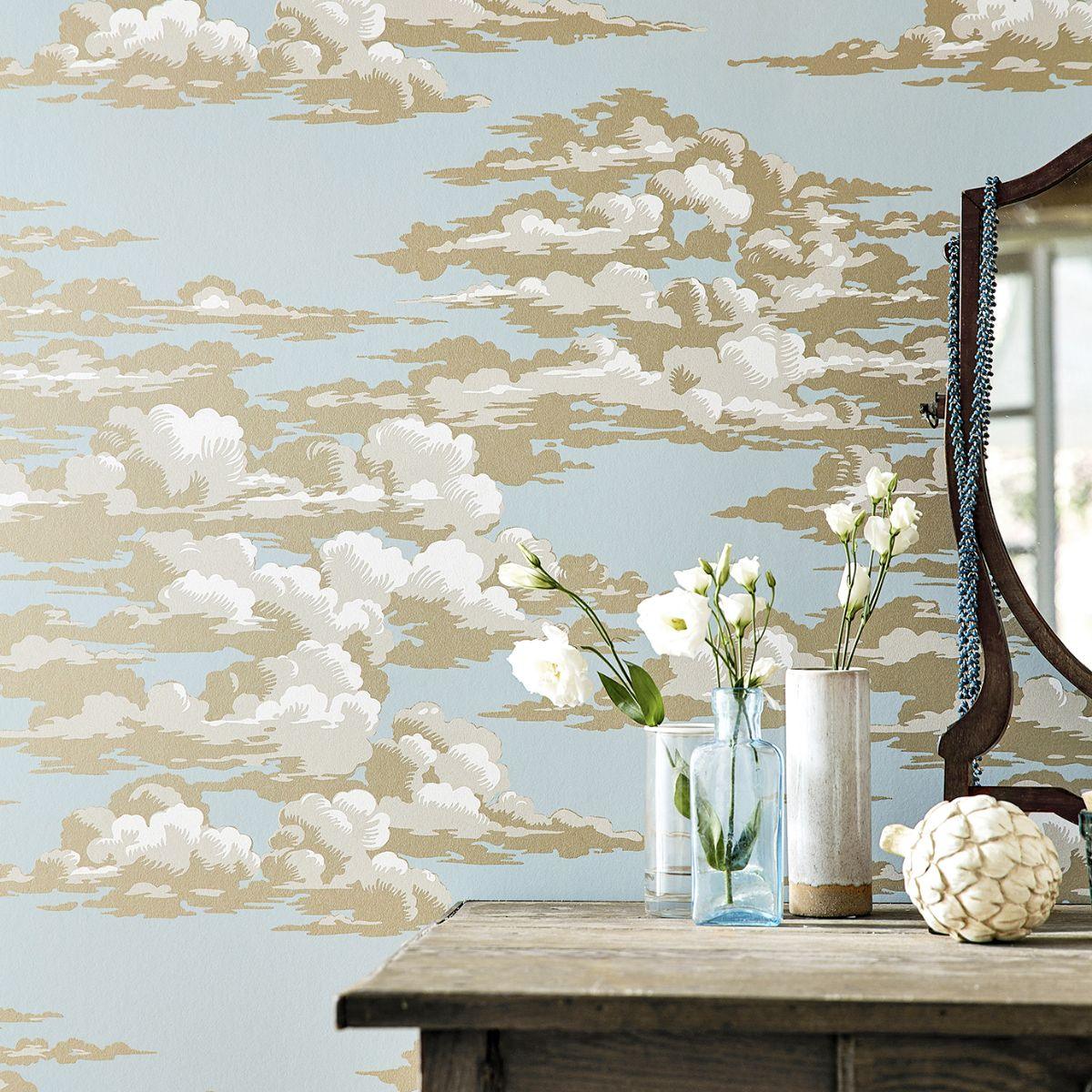 Sanderson &#39;Silvi Clouds - English Blue&#39; Wallpaper