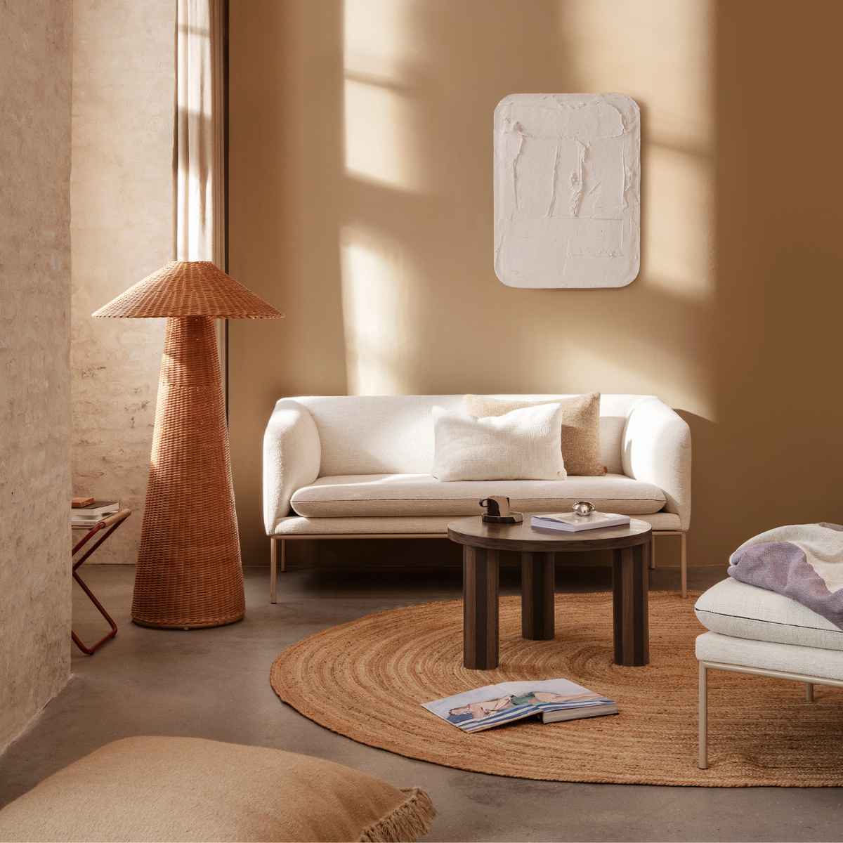 Turn Pouf Cashmere Boucle Off White - ferm LIVING