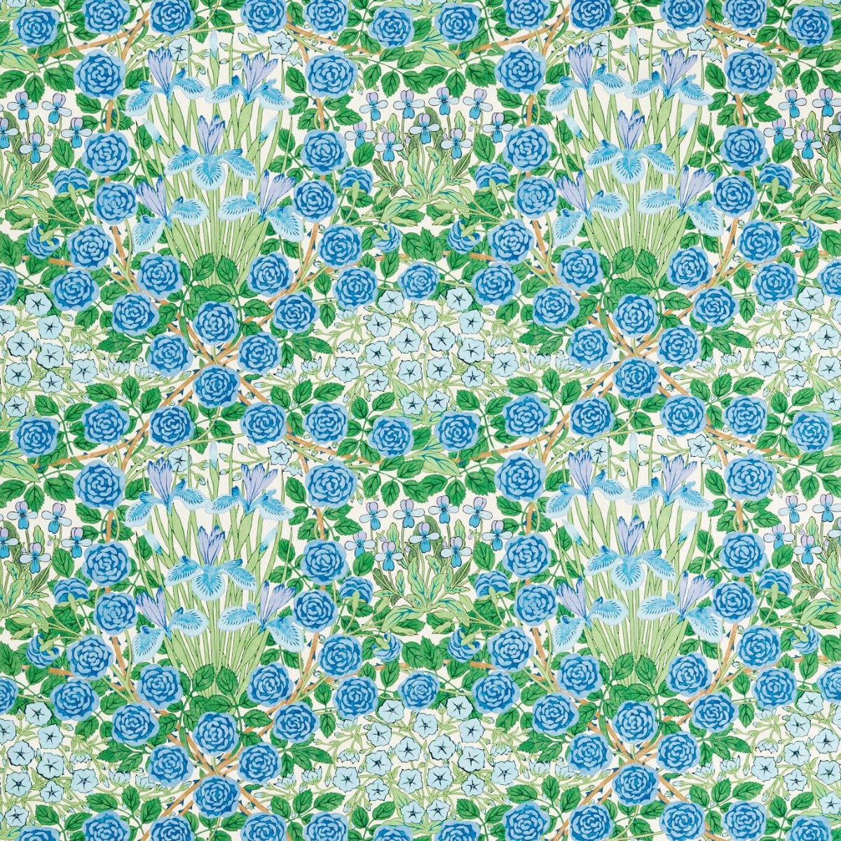 Morris &amp; Co &#39;Campanula - Peacock/Opal&#39; Fabric
