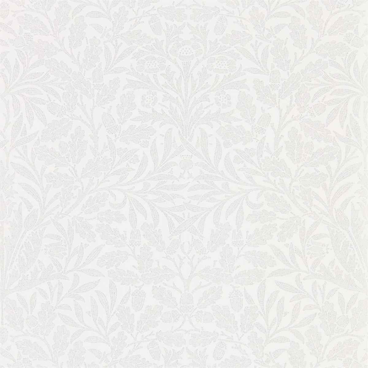 Morris &amp; Co &#39;Pure Acorn - Chalk/Silver&#39; Wallpaper