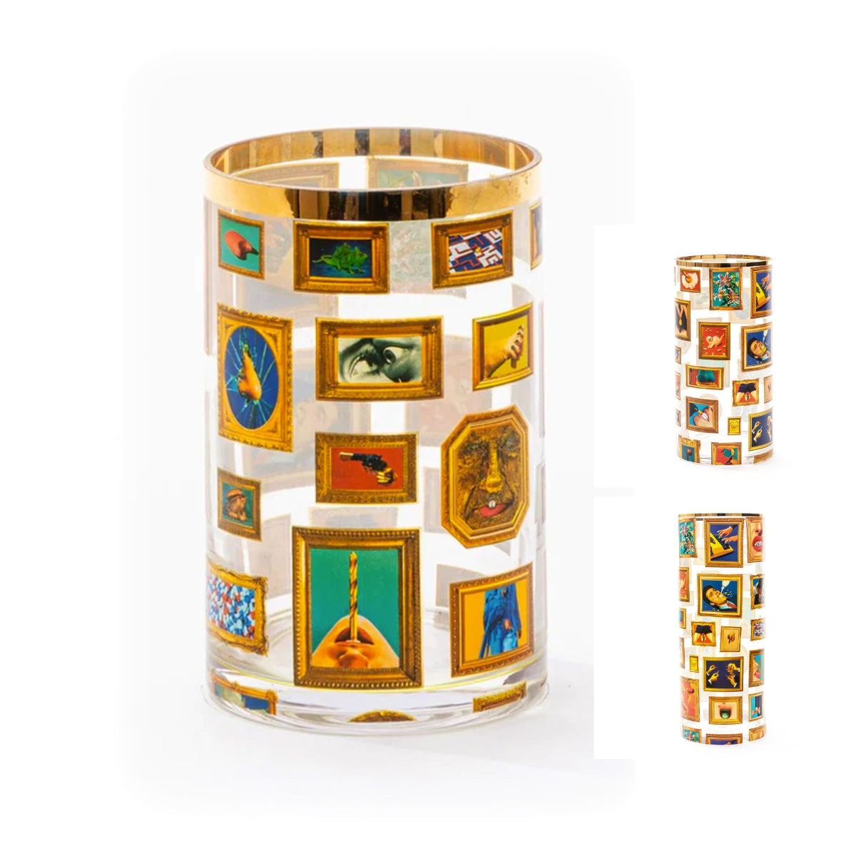 Seletti X Toiletpaper &#39;Frames&#39; Cylindrical Glass Vase