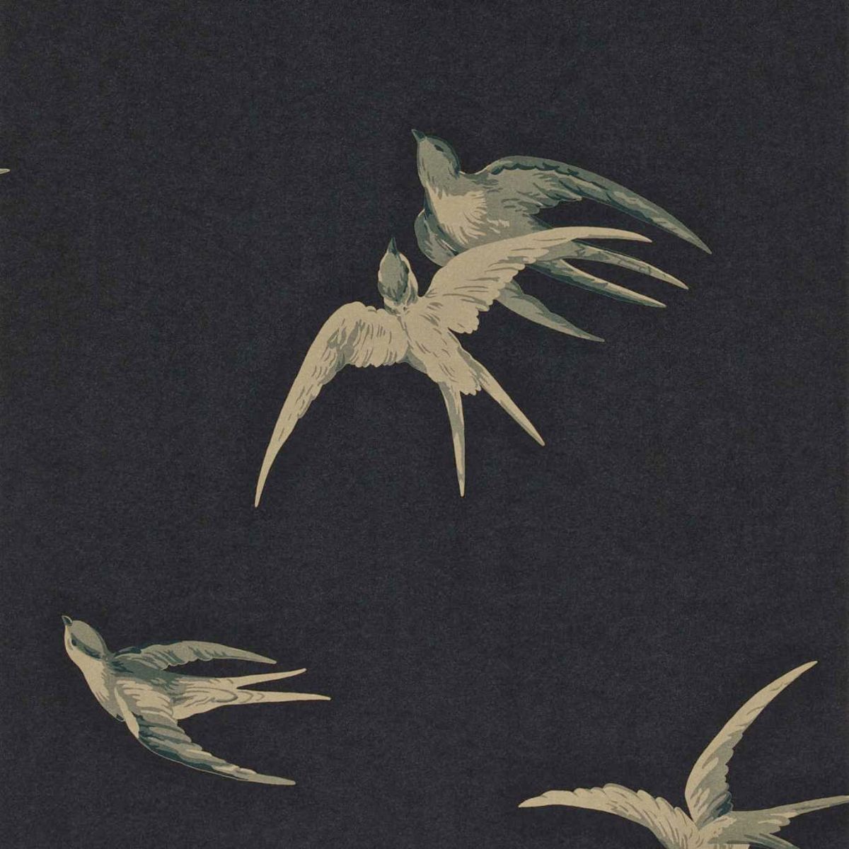 Sanderson &#39;Swallows - Black&#39; Wallpaper