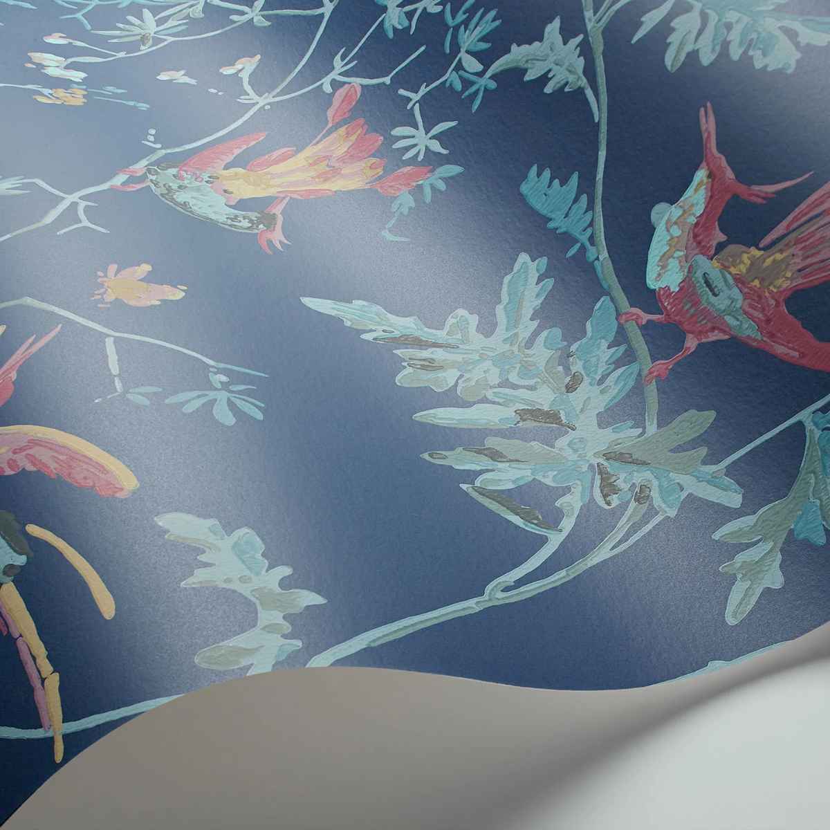 Cole &amp; Son &#39; Hummingbirds Archive Anthology - Multi, Petrol on Midnight&#39; Wallpaper