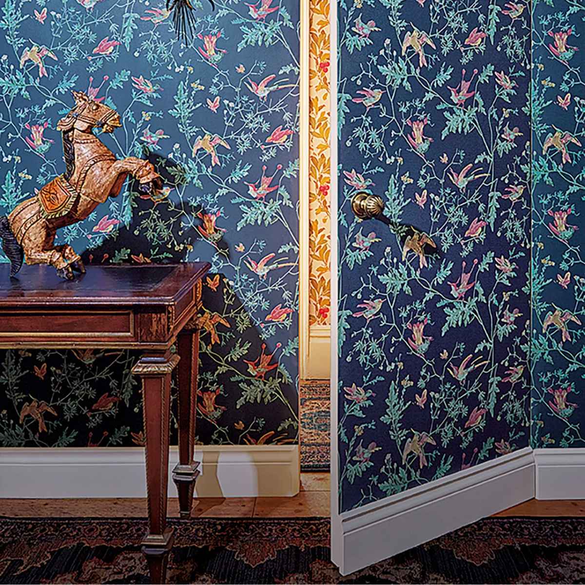 Cole &amp; Son &#39; Hummingbirds Archive Anthology - Multi, Petrol on Midnight&#39; Wallpaper
