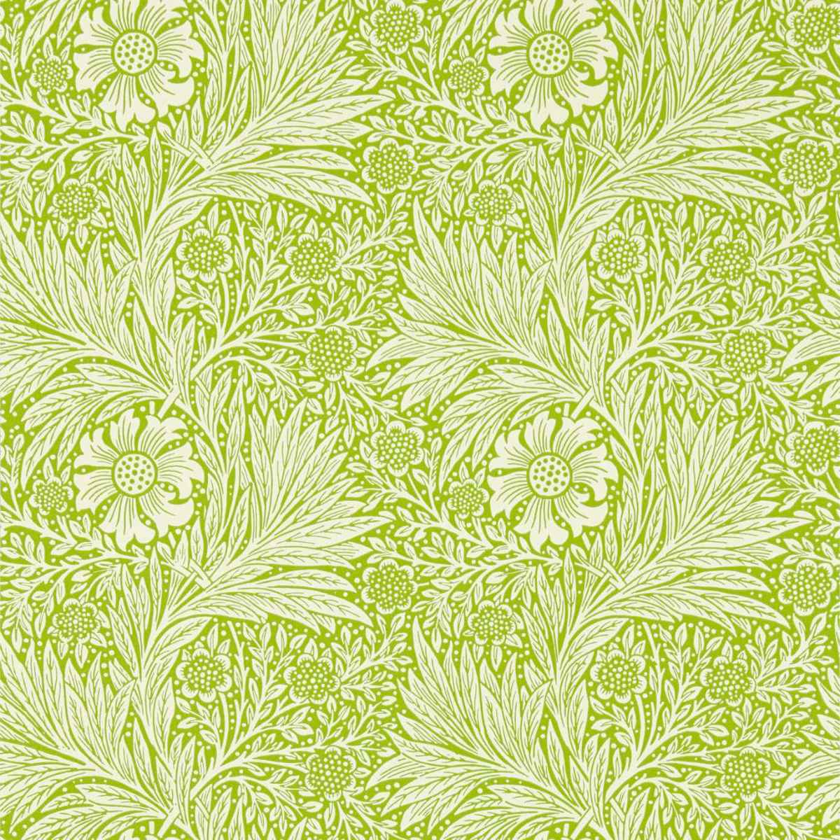 Morris &amp; Co &#39;Marigold - Sap Green&#39; Wallpaper