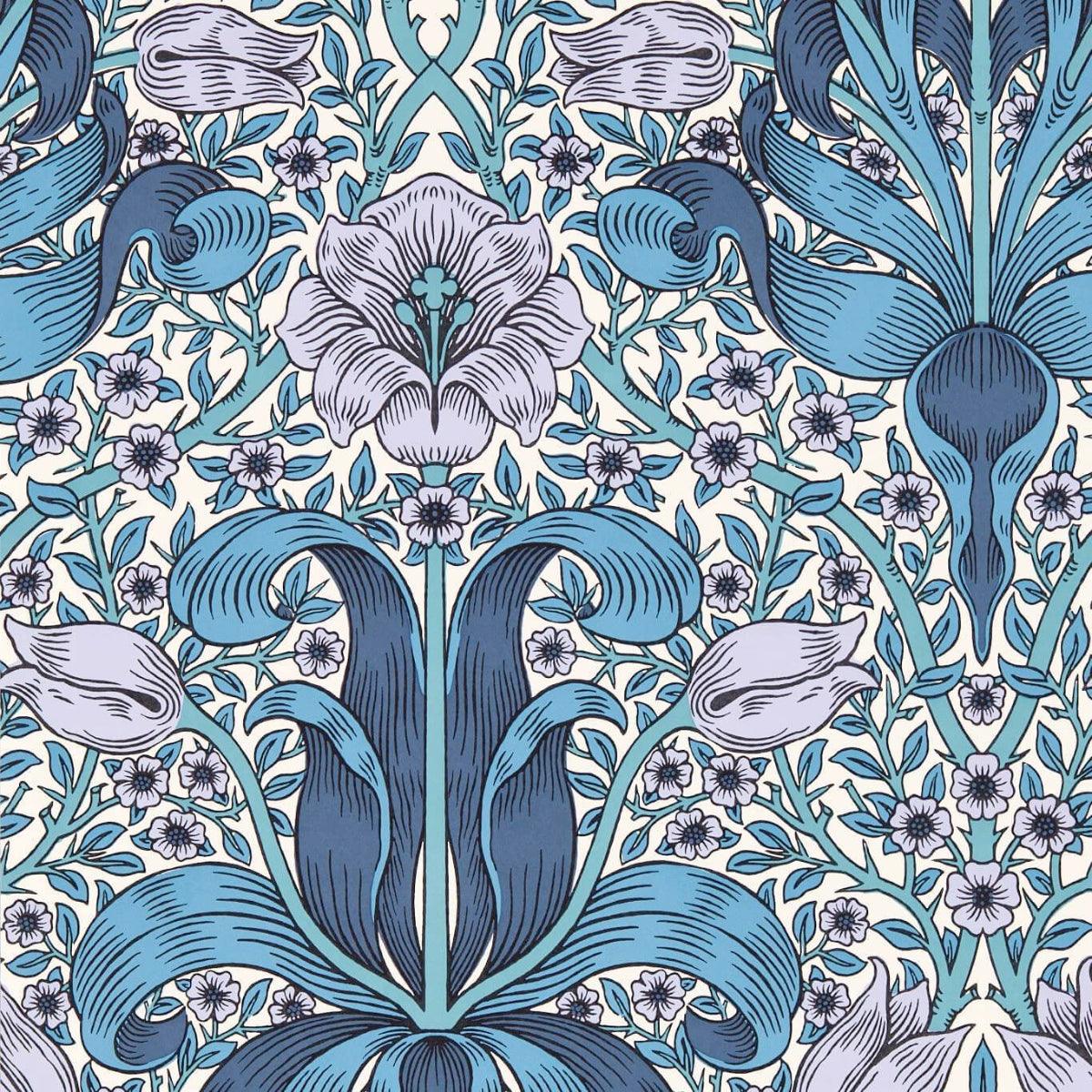 Morris &amp; Co &#39;Spring Thicket - Indigo/Lilac&#39; Wallpaper