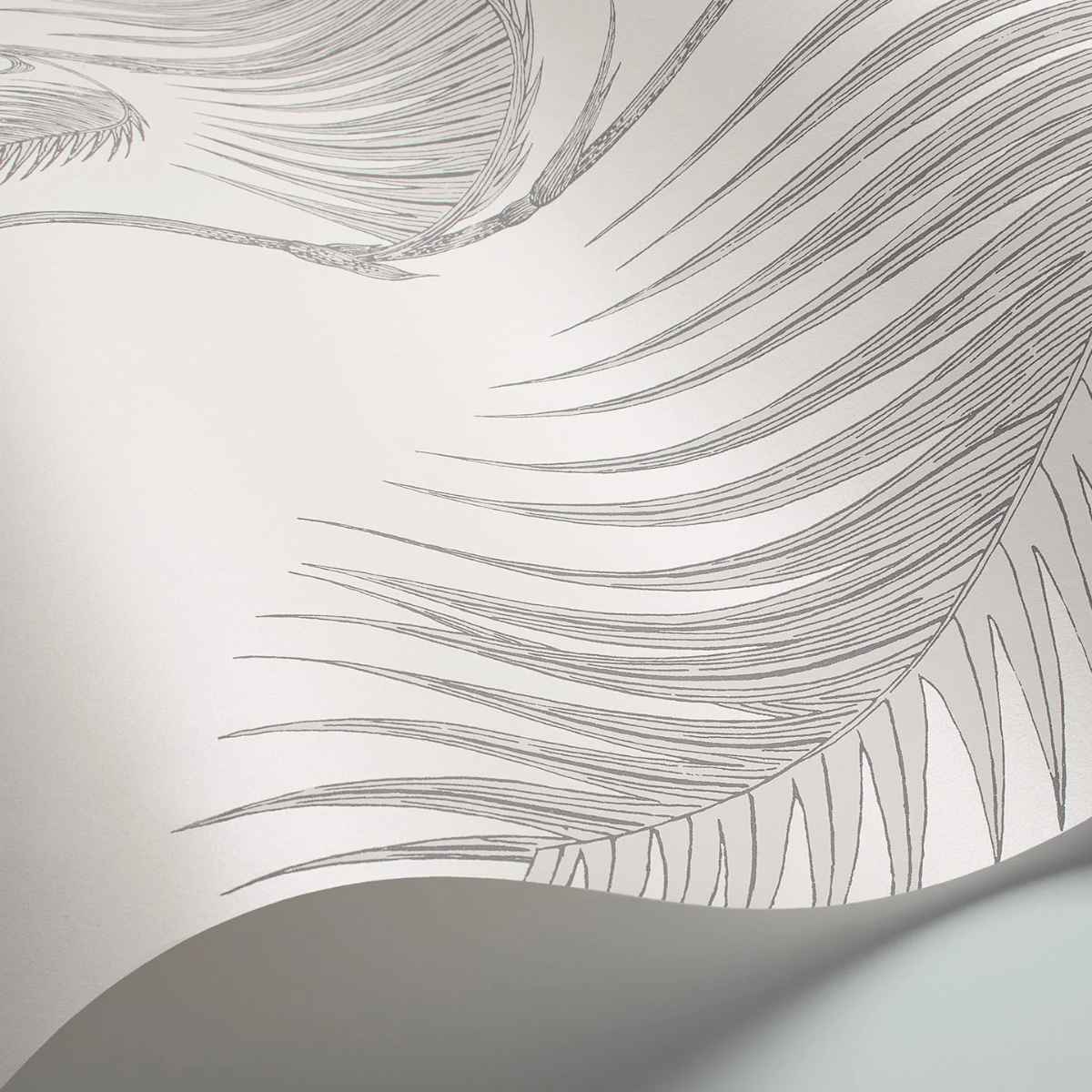 Cole &amp; Son &#39;Palm Leaves - Soft Grey on Pearl&#39; Wallpaper