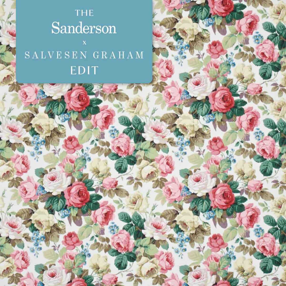 Sanderson X Salvesen Graham &#39;Chelsea - White/Pink&#39; Fabric