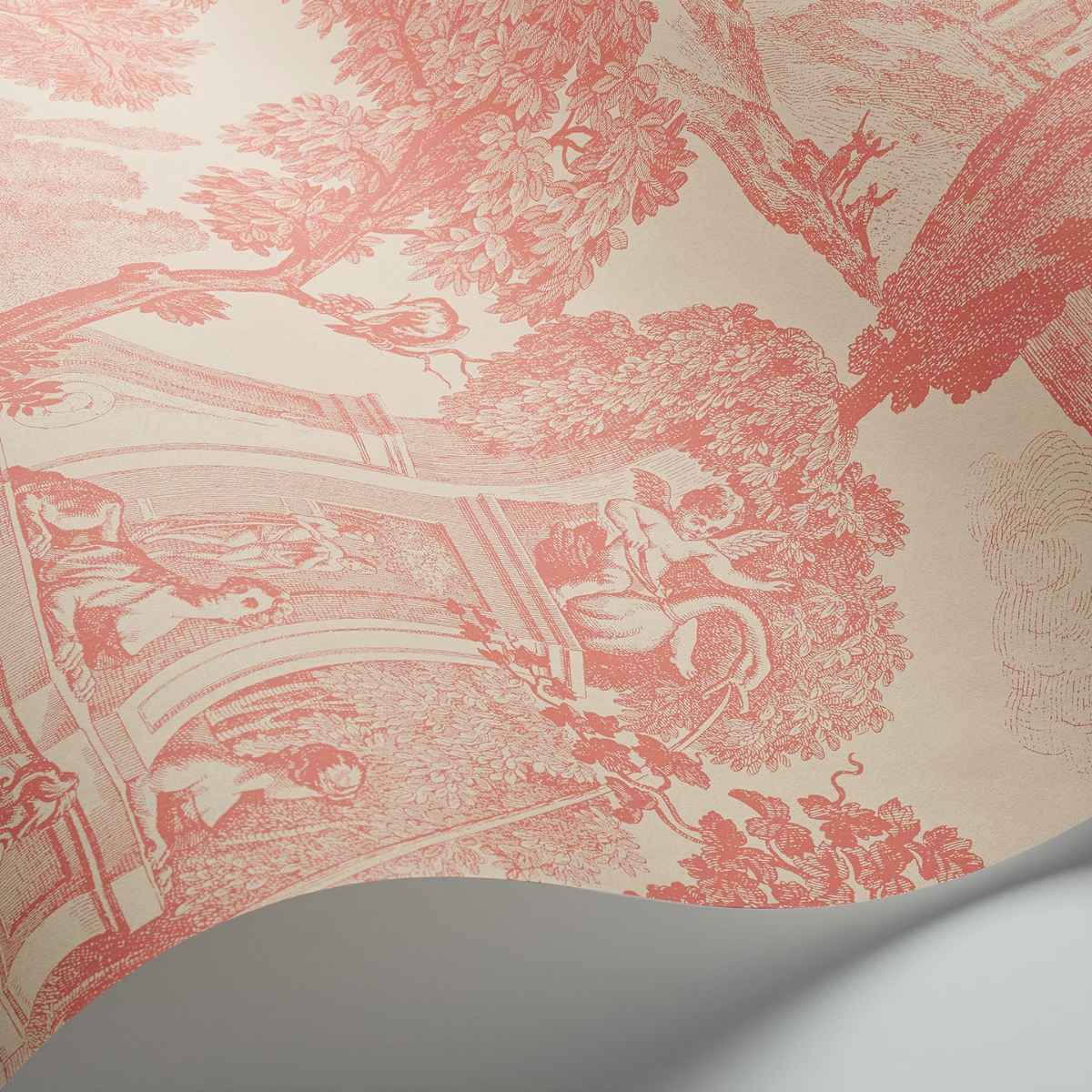 Cole &amp; Son &#39;Versailles - Coral on Stone&#39; Wallpaper