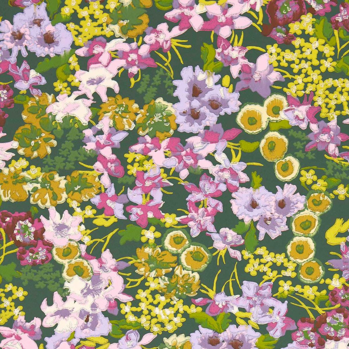 Harlequin X Sophie Robinson &#39;Wildflower Meadow - Emerald/Amethyst/Peridot&#39; Wallpaper