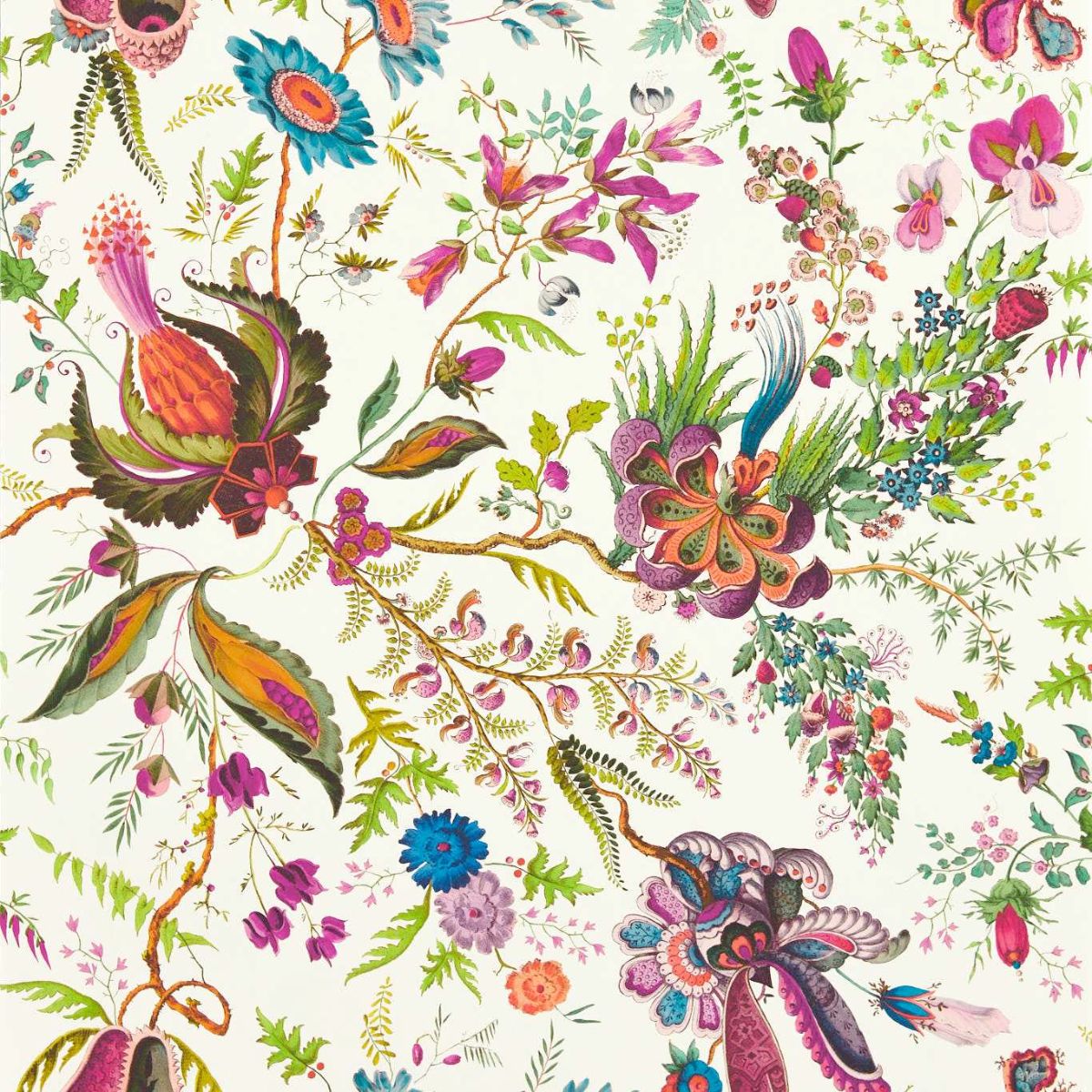 Harlequin X Sophie Robinson &#39;Wonderland Floral - Spinel/Peridot/Pearl&#39; Wallpaper