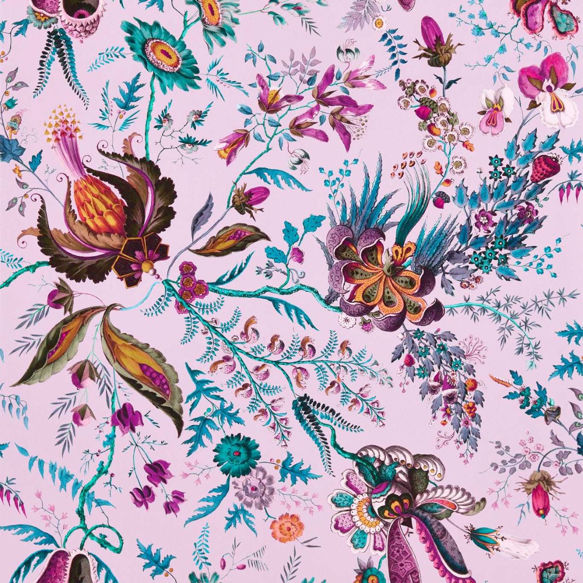 Harlequin X Sophie Robinson &#39;Wonderland Floral - Amethyst/Lapis/Ruby&#39; Wallpaper
