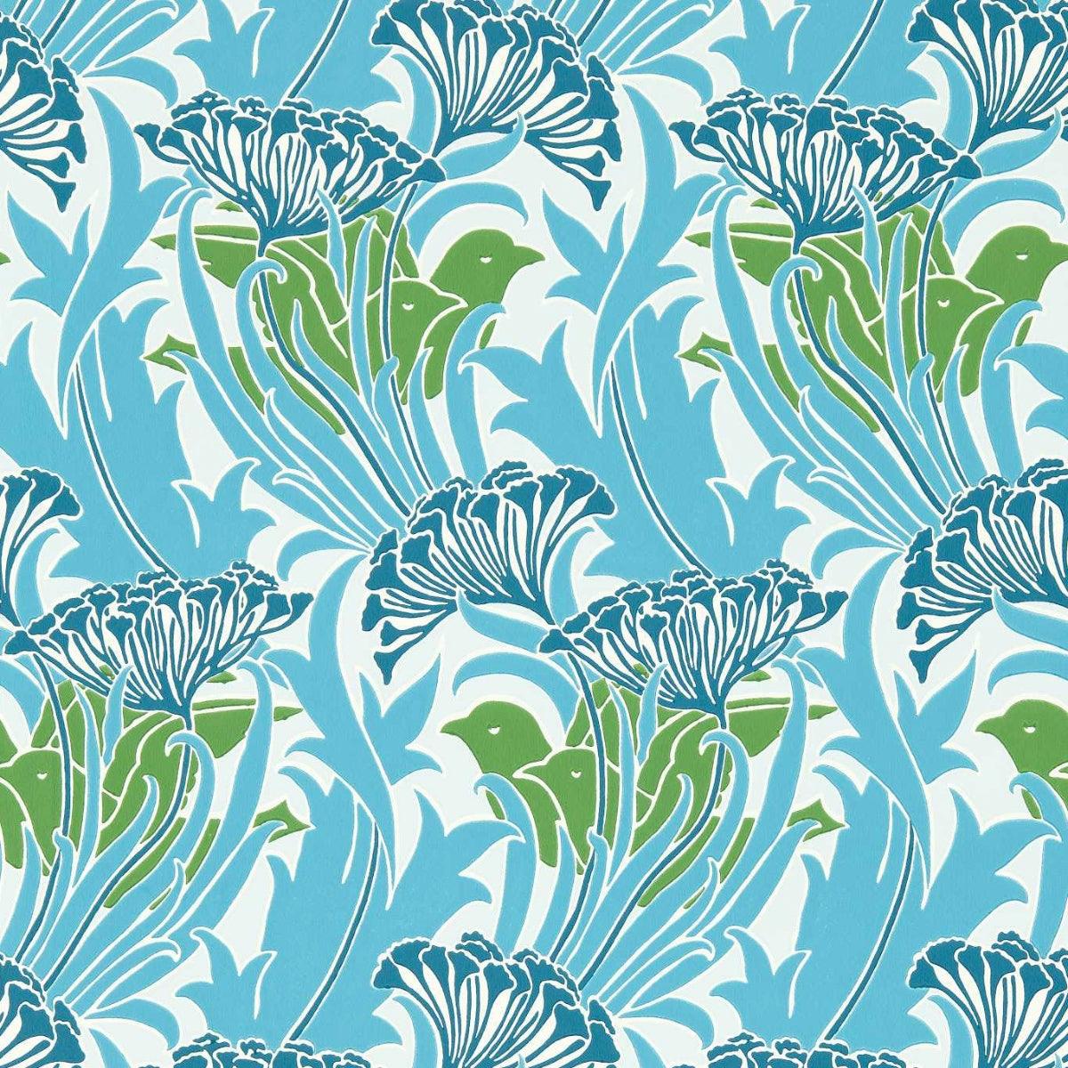 Morris &amp; Co &#39;Laceflower - Garden Green/Lagoon&#39; Wallpaper