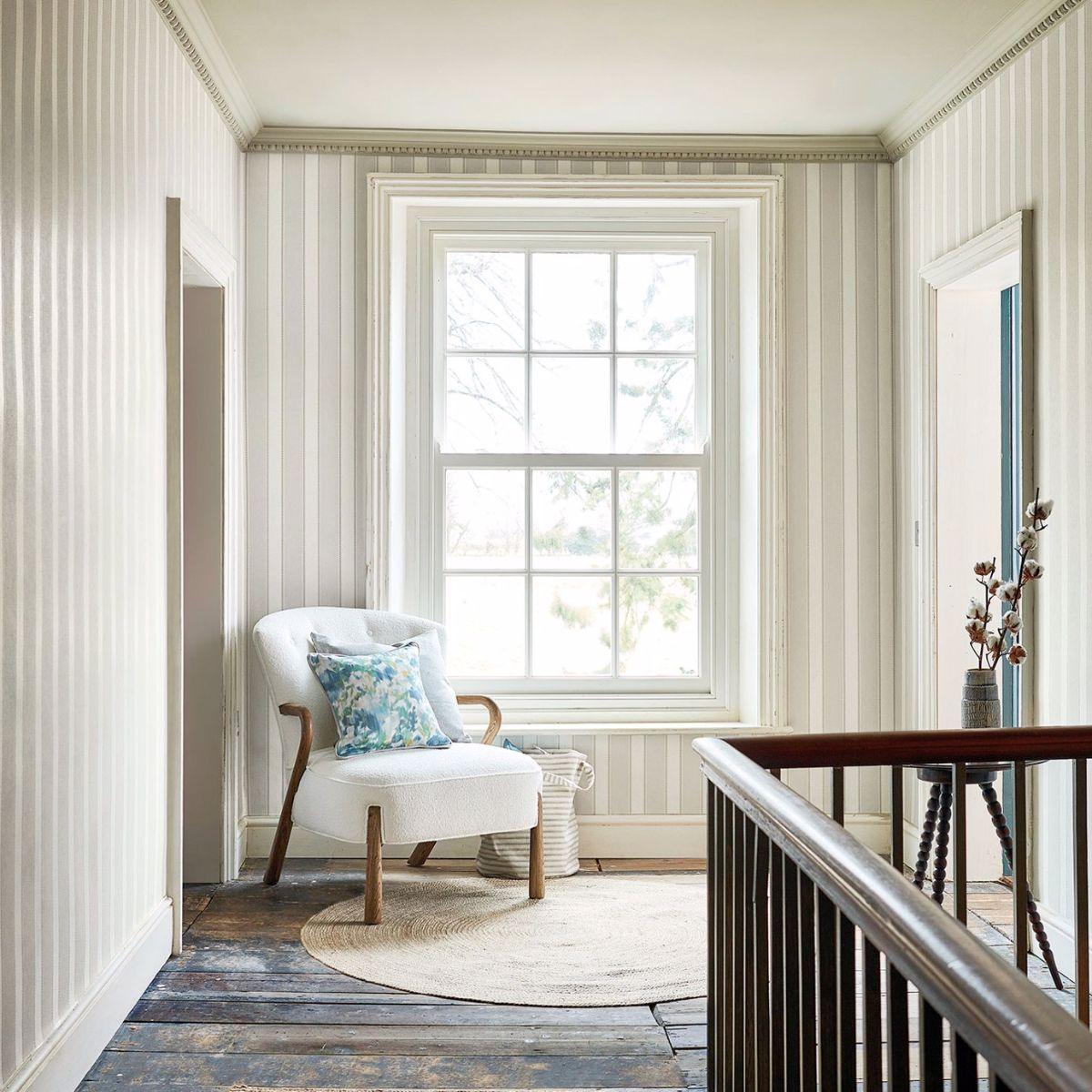 Sanderson &#39;Sonning Stripe - Country Linen&#39; Wallpaper