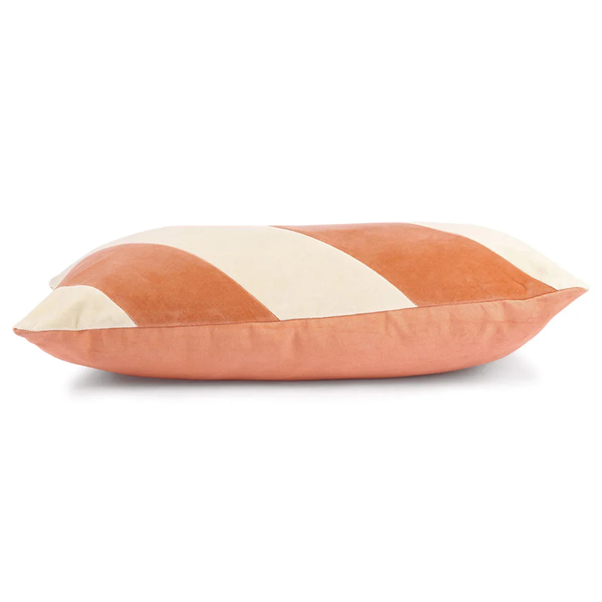 Velvet Striped Peach/Cream Cushion - HKLIVING