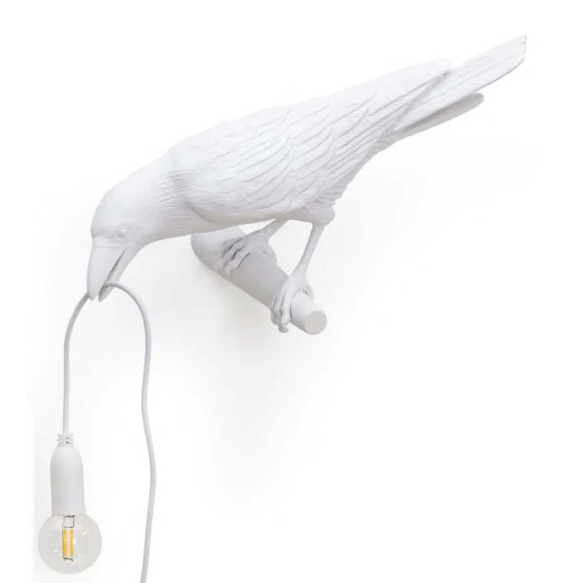 Bird Lamp White Looking Left - Seletti
