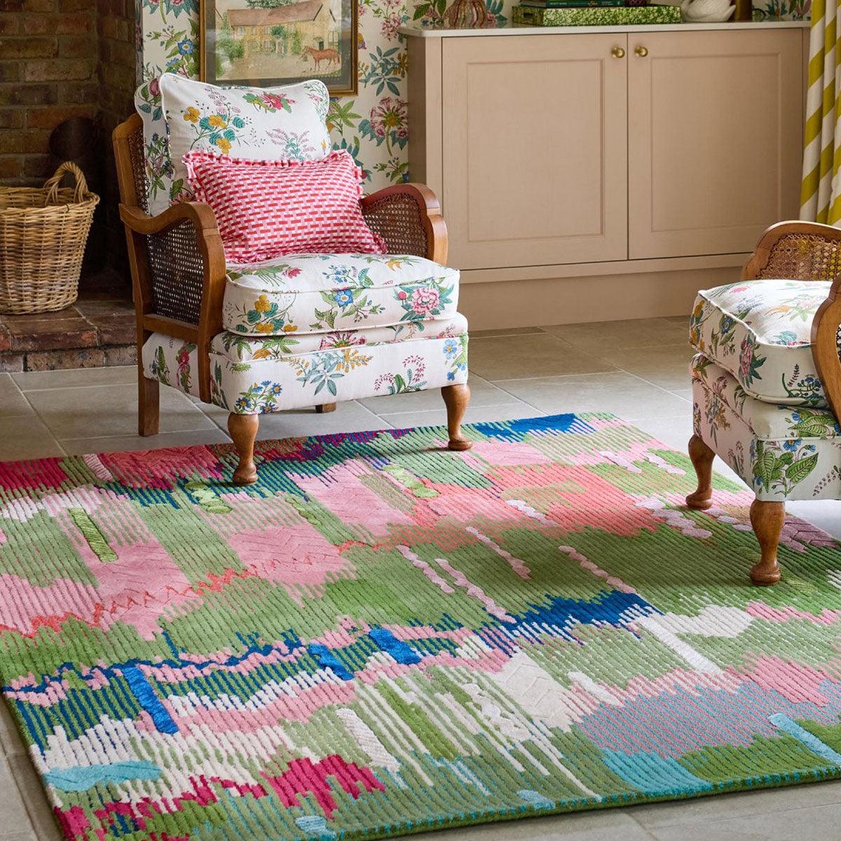 Harlequin X Sophie Robinson &#39;Wilderness - Peridot/Emerald&#39; Rug