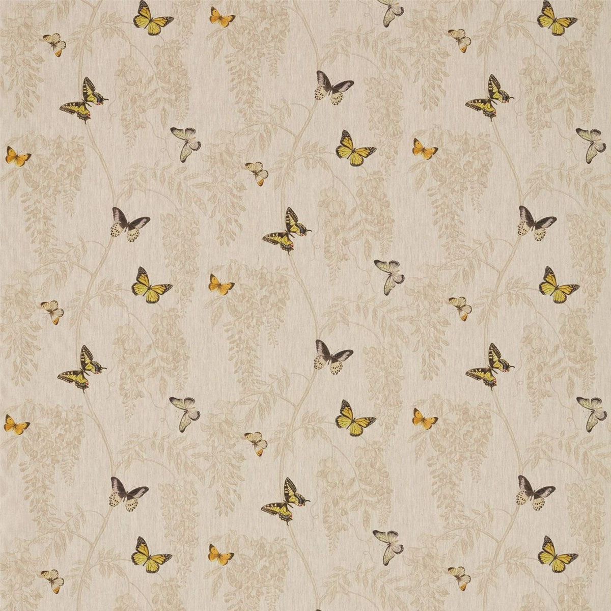 Wisteria &amp; Butterfly Fabric - Sanderson