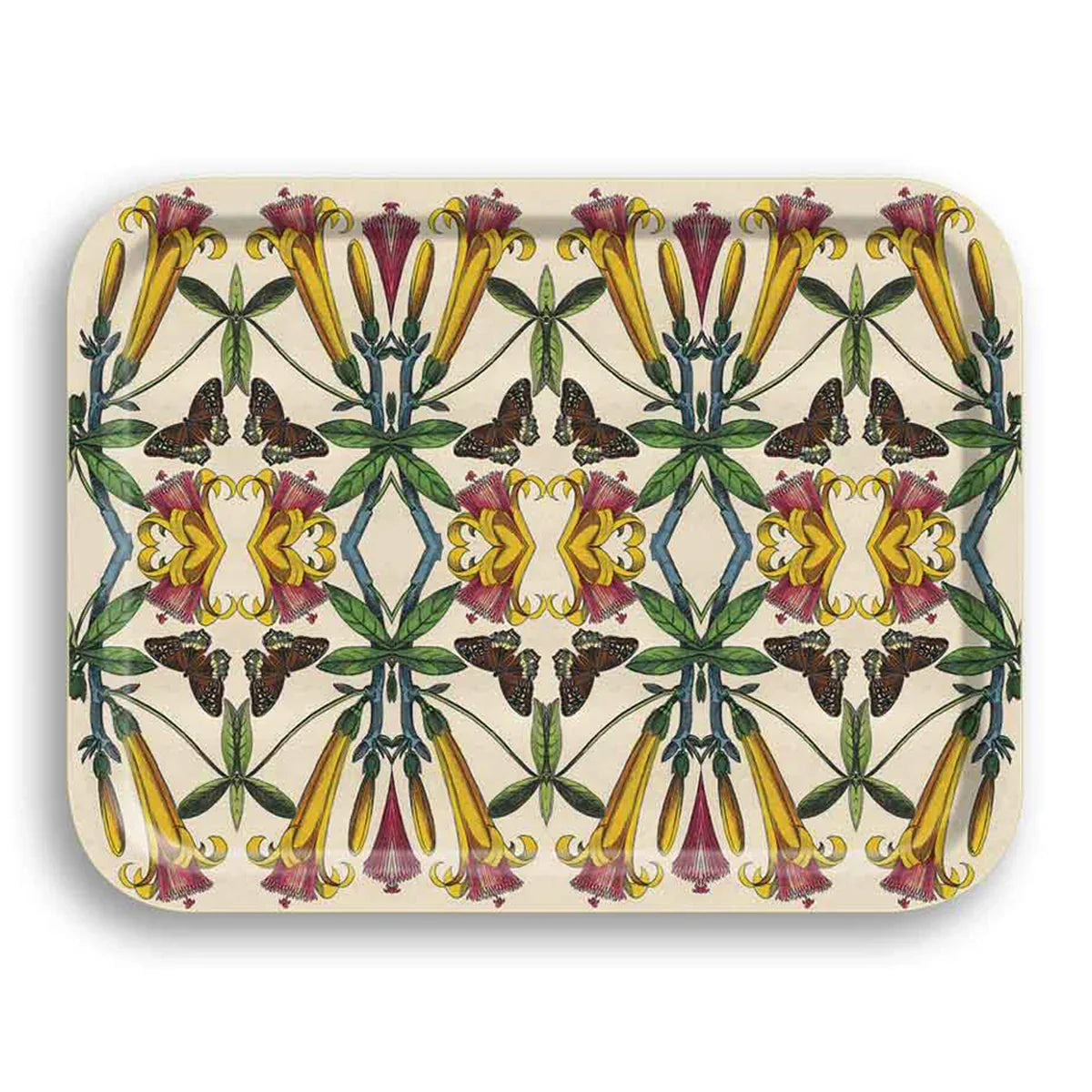 Avenida Home Yellow Flower rectangular birch tray