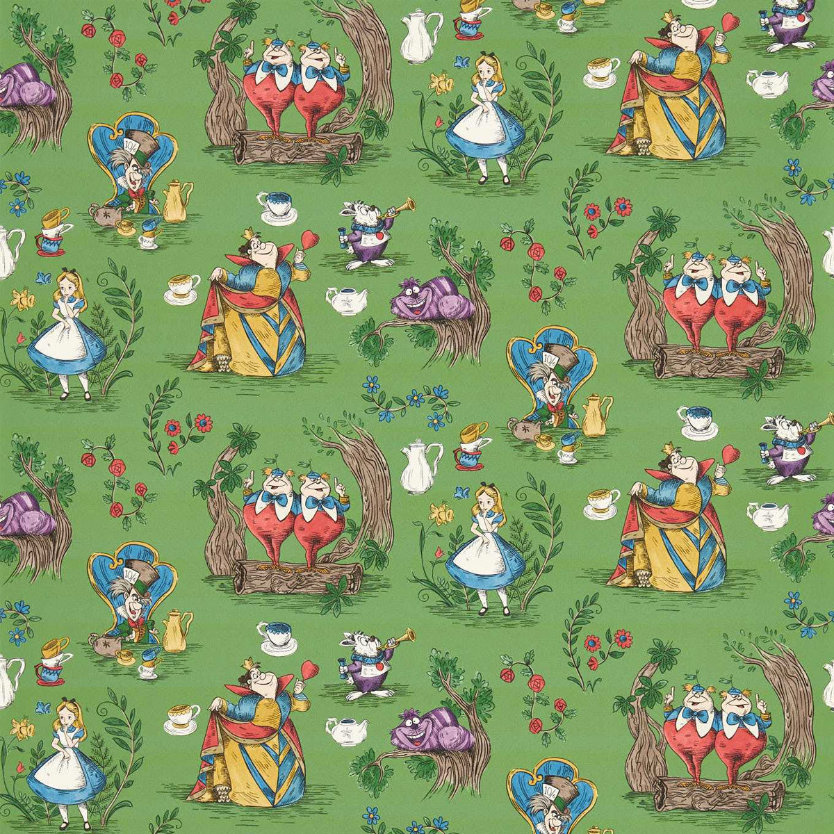 Sanderson X Disney &#39;Alice In Wonderland - Gumball Green&#39; Wallpaper