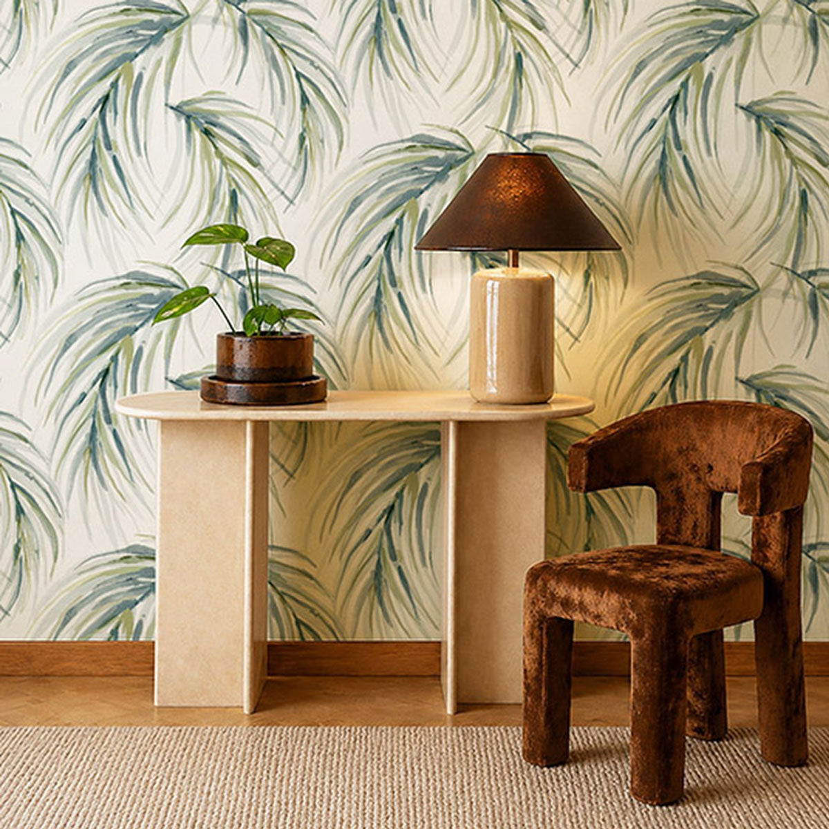 Harlequin Alvaro wallpaper – Atlantic/Palm/Mineral (2)