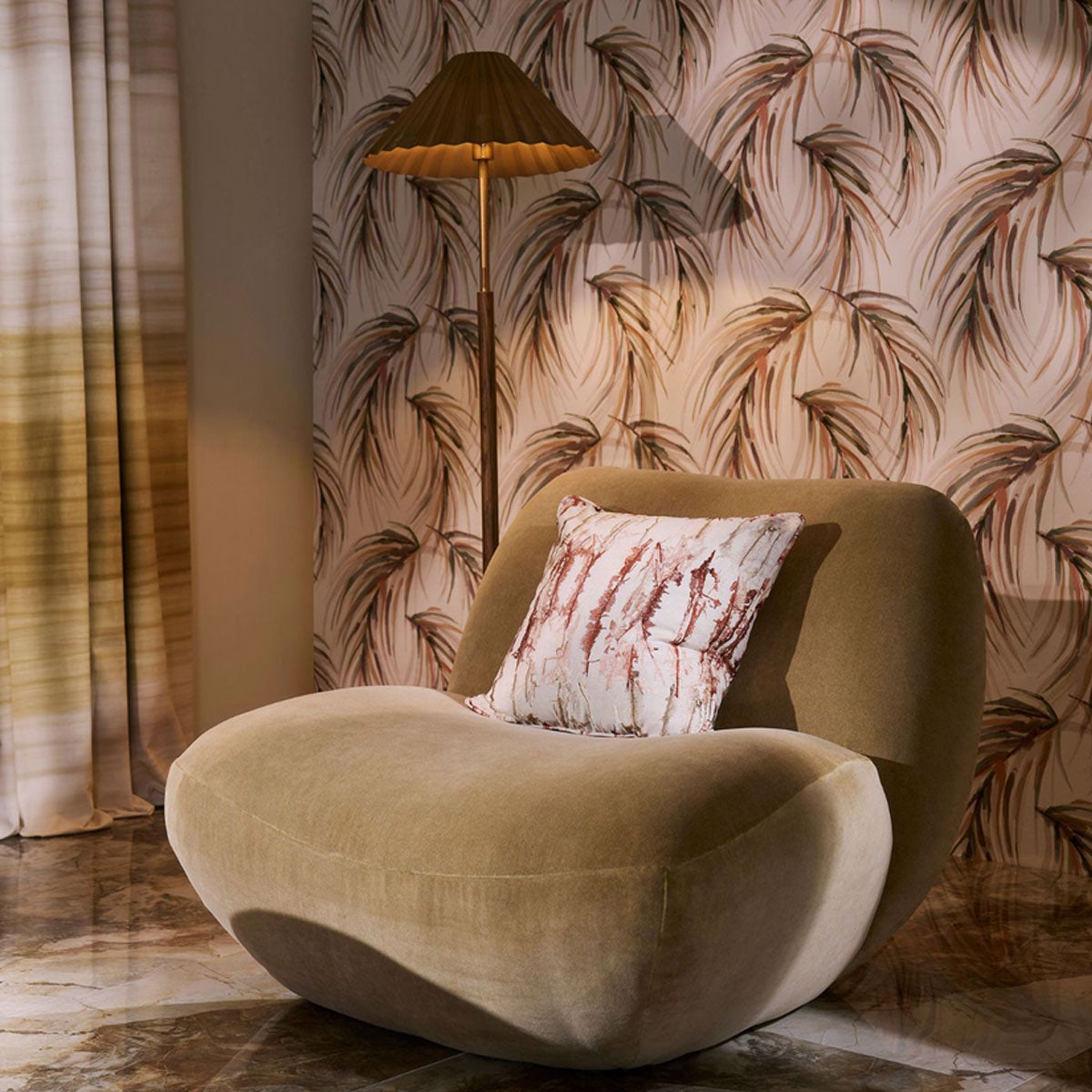 Harlequin Alvaro wallpaper – Rosewood/Plum/Olive (2)
