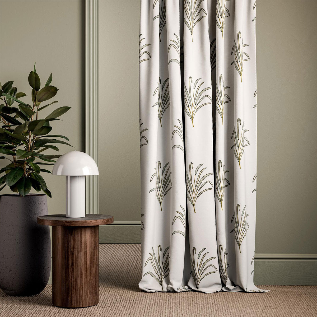 Clarke & Clarke Aven fabric – Olive (3)