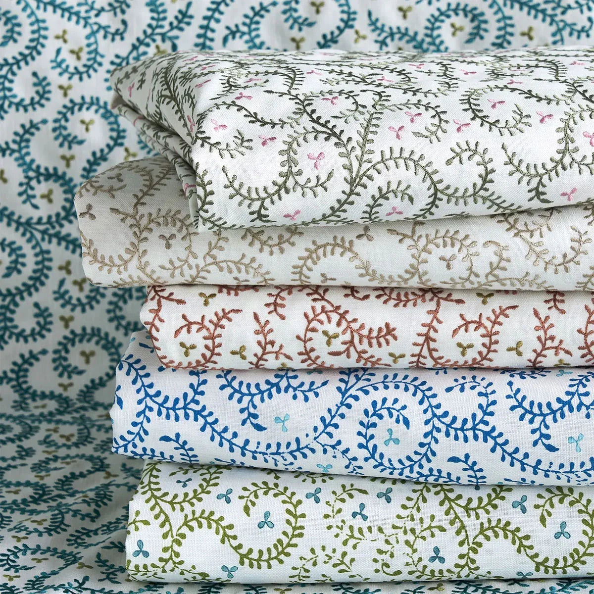 Buta Embroidery Fabric - Clarke & Clarke