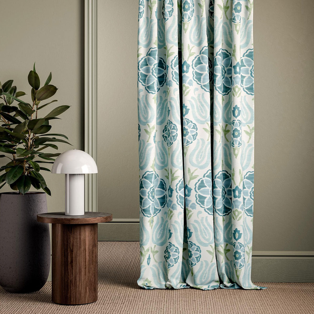 Clarke & Clarke Cassia fabric – Peacock/Sky (3)