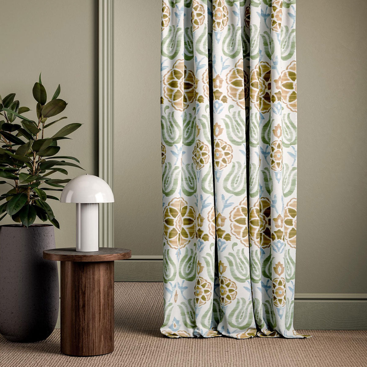 Clarke & Clarke Cassia fabric – Seafoam/Mustard (2)
