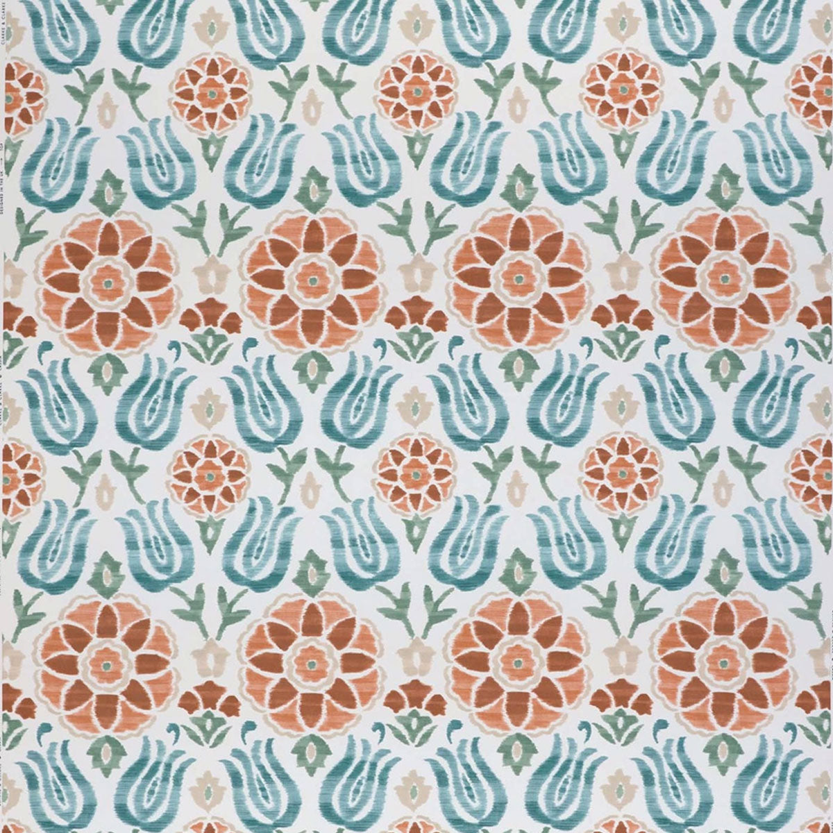 Clarke & Clarke Cassia fabric – Spice/Sage (1)