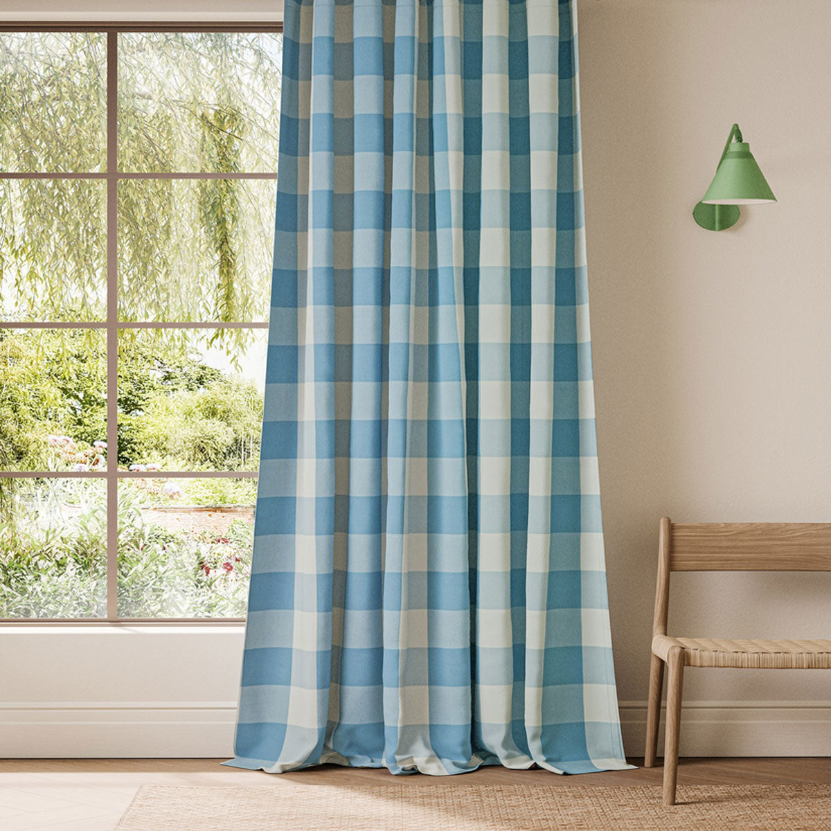Scion Central Check fabric – Cornflower (4)