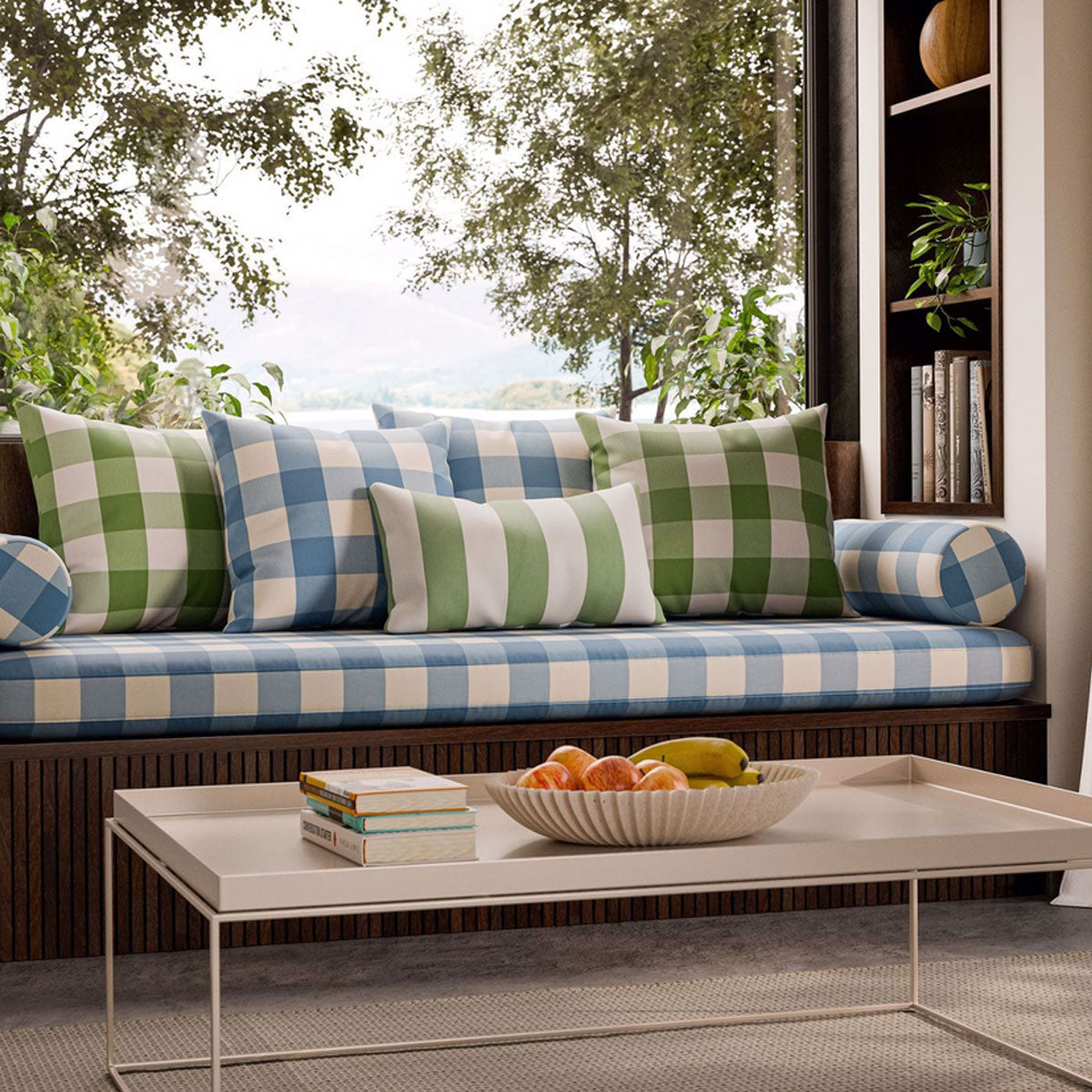 Scion Central Check fabric – Cornflower (1)
