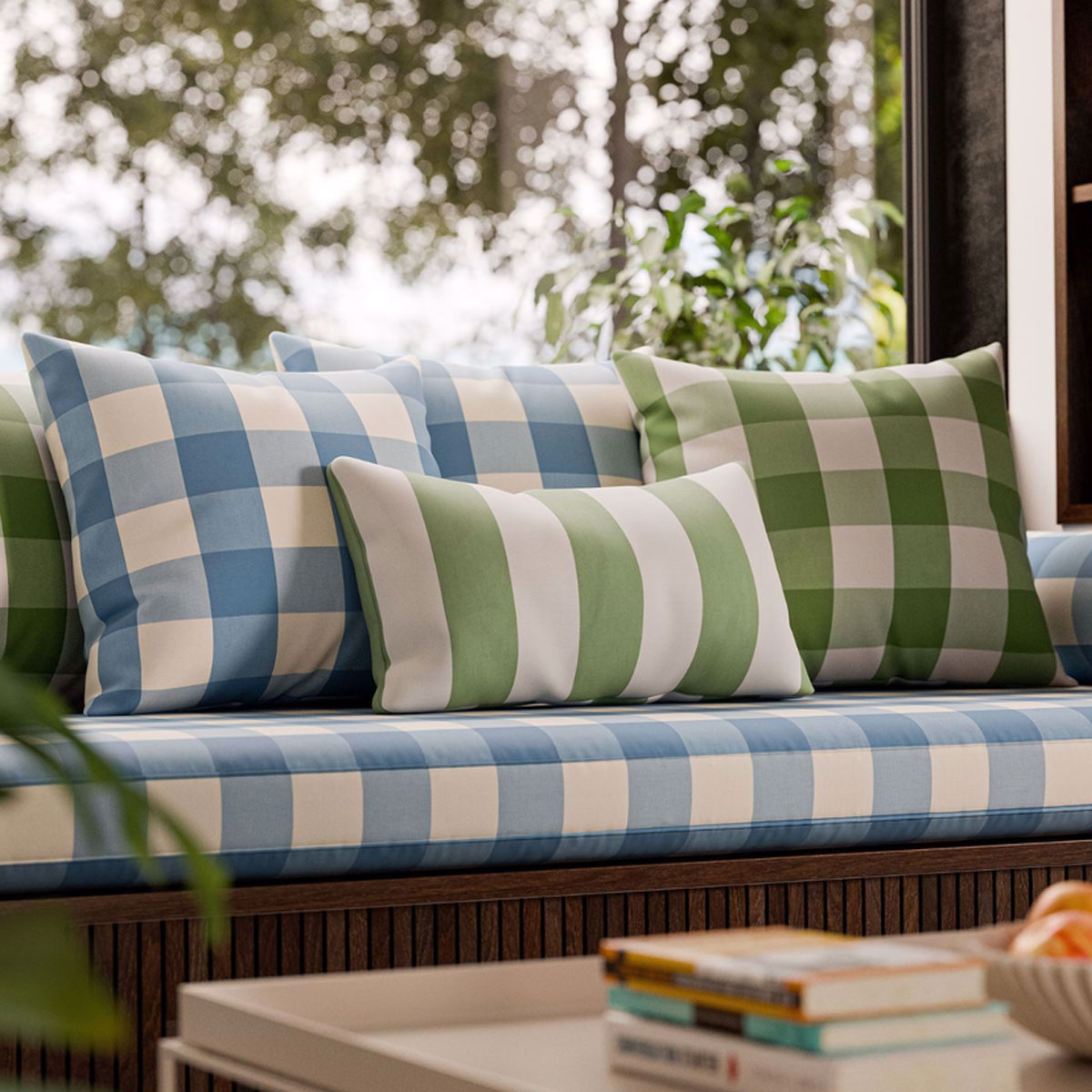 Scion Central Check fabric – Cornflower (2)