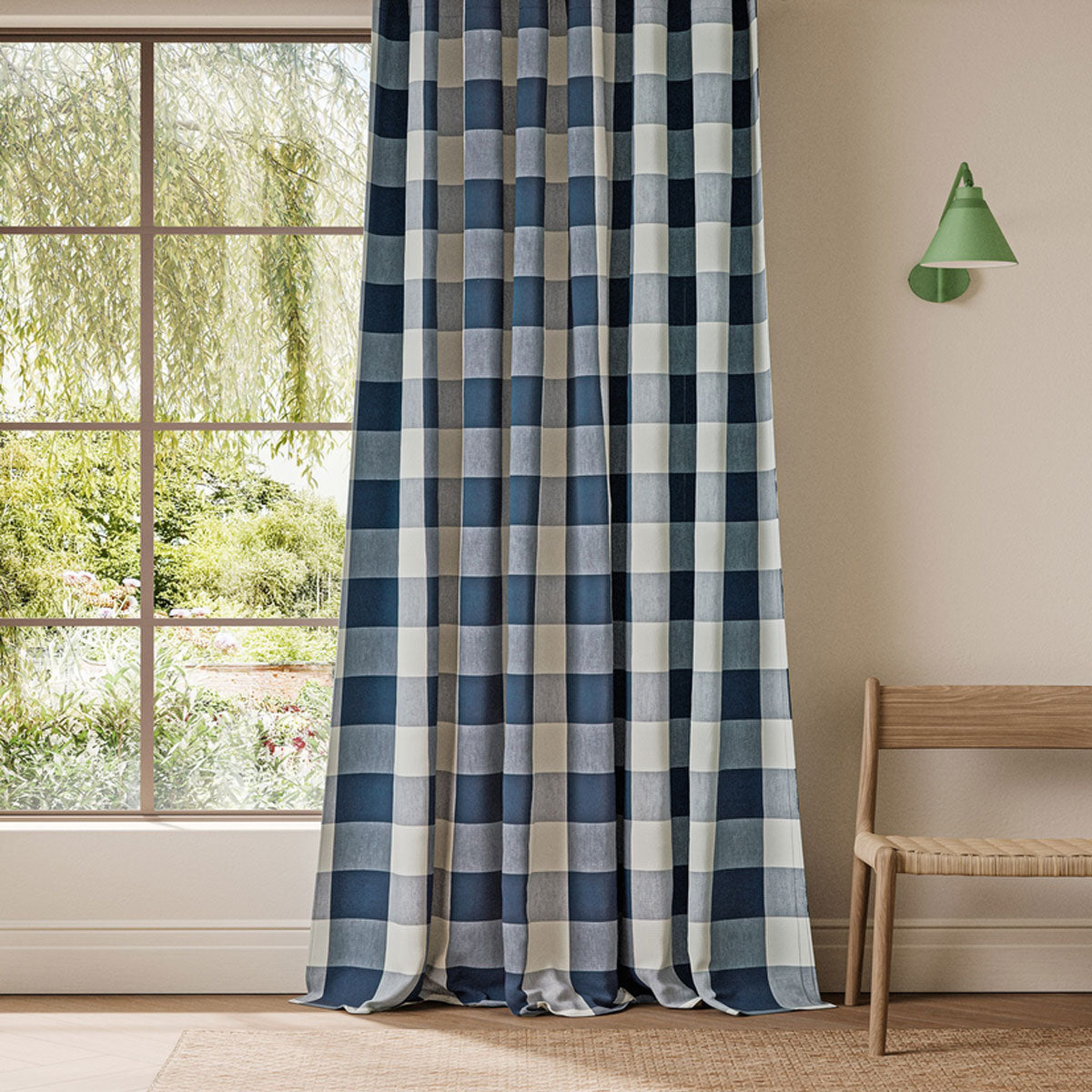 Scion Central Check fabric – Indigo (2)